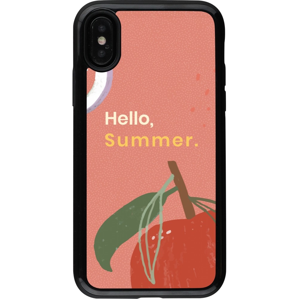 Coque iPhone X / Xs - Hybrid Armor noir Summer 2025 Hello summer