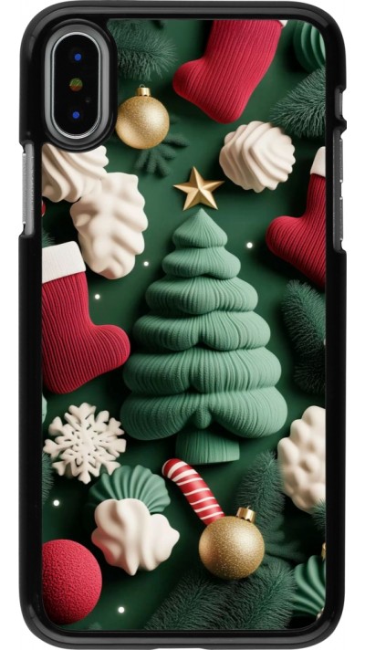 Coque iPhone X / Xs - Christmas 25 Christmas textiles