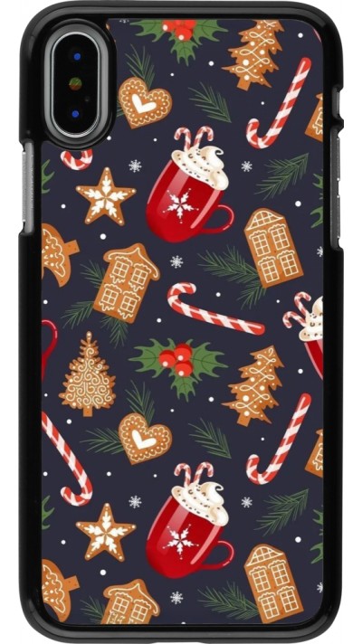 Coque iPhone X / Xs - Christmas 25 Pattern Gingerbread House