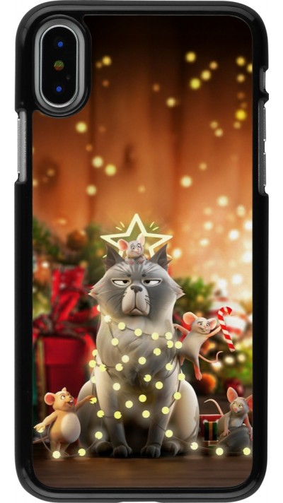 Coque iPhone X / Xs - Christmas 25 Xmas Cat