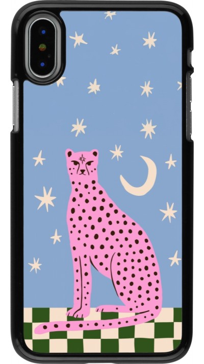 Coque iPhone X / Xs - Pink leopard with stars 2026