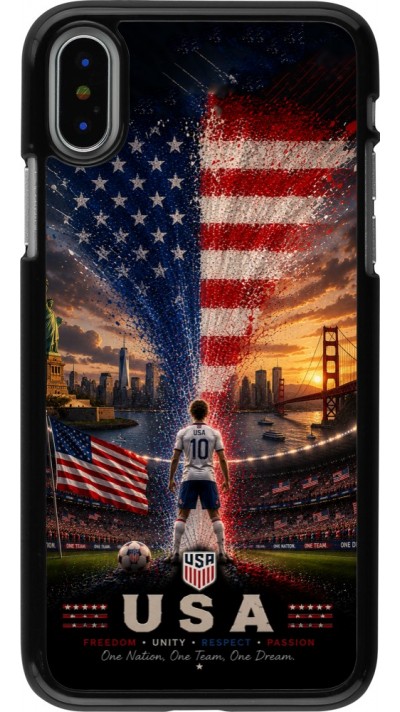 Coque iPhone X / Xs - Football États-Unis splash 2026