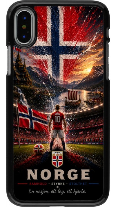 Coque iPhone X / Xs - Football Norvège splash 2026