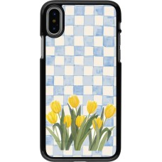Coque iPhone X / Xs - Blue vichy tulips Spring 2026