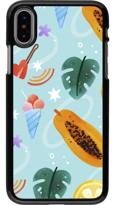 Coque iPhone X / Xs - Summer 2025 Pattern papaya