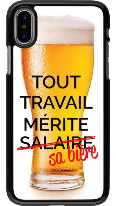 Coque iPhone X / Xs - Tout travail mérite sa bière