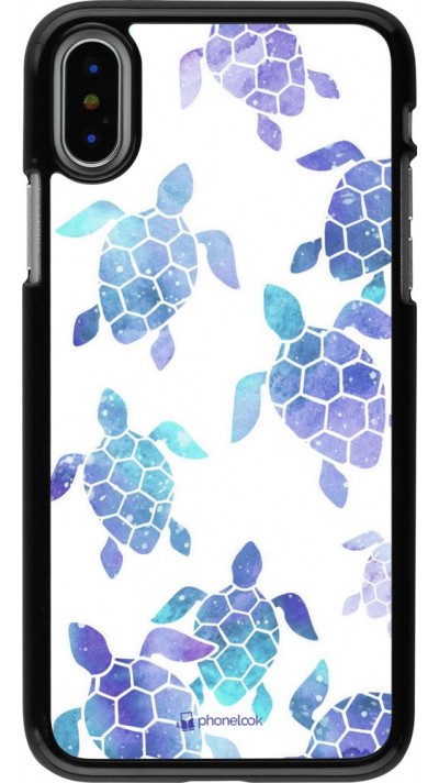 Coque iPhone X / Xs - Turtles pattern watercolor
