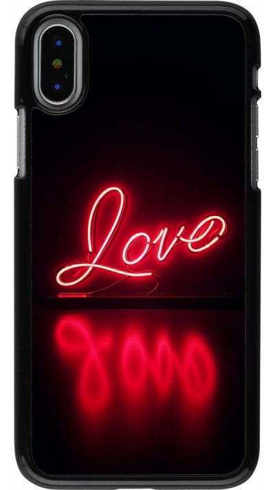 Coque iPhone X / Xs - Valentine 2025 Neon Love