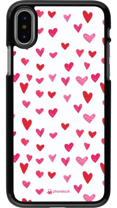 Coque iPhone X / Xs - Valentine 2022 Many pink hearts