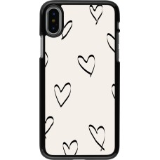 Coque iPhone X / Xs - Valentine 2023 minimalist hearts