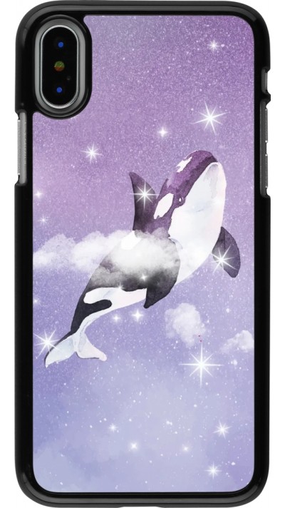 Coque iPhone X / Xs - Whale in sparking stars