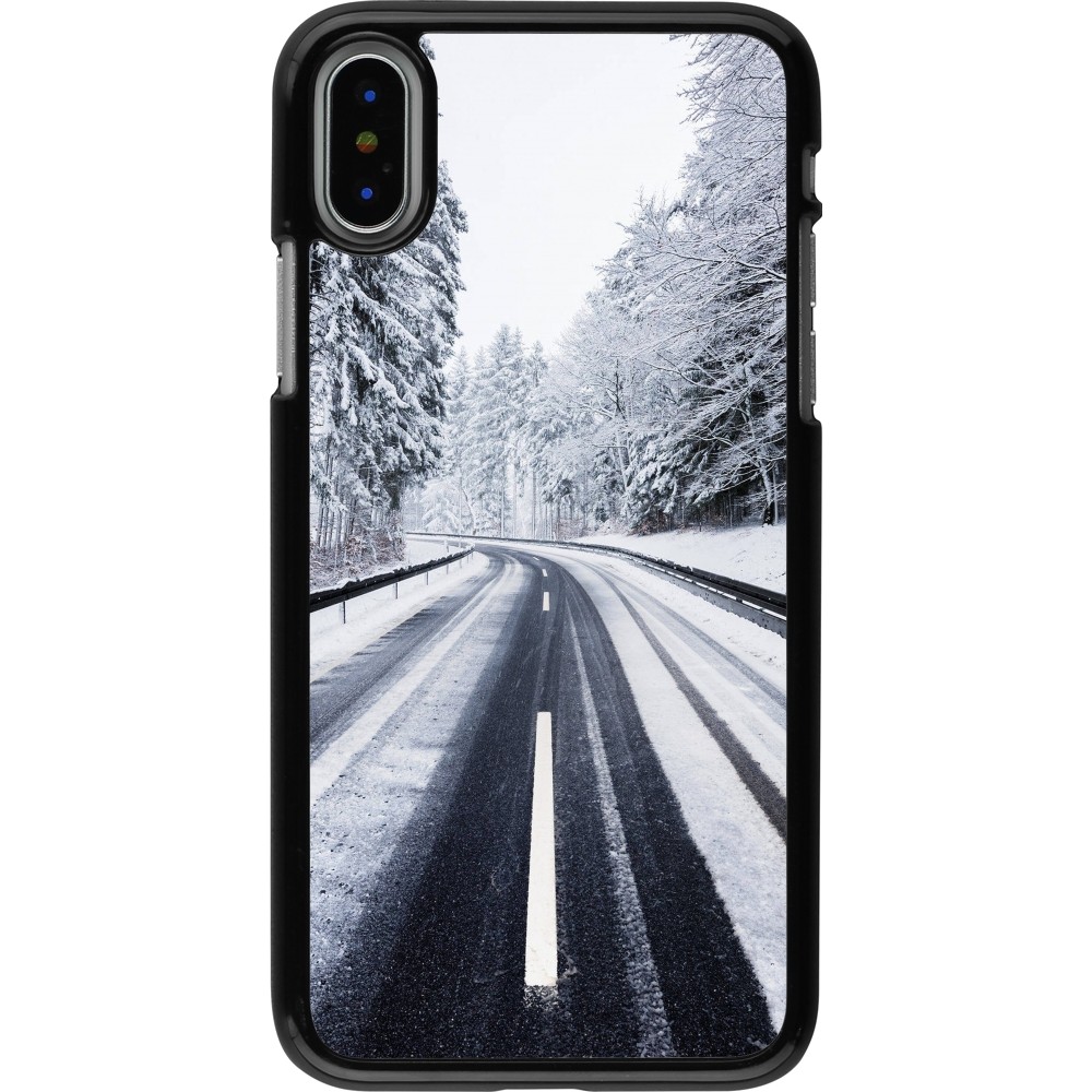 Coque iPhone X / Xs - Winter 22 Snowy Road