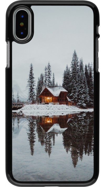 iPhone X / Xs Case Hülle - Winter 25 Winter house forest afternoon
