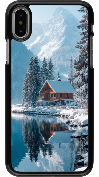 Coque iPhone X / Xs - Winter 25 Winter house forest day