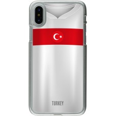 iPhone X / Xs Case Hülle - Kunststoff transparent Türkei personalisierbares Fussballtrikot