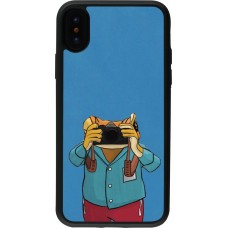 Coque iPhone X / Xs - Silicone rigide noir Frog with camera DTMF
