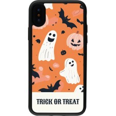 Coque iPhone X / Xs - Silicone rigide noir Halloween 2025 Trick treat