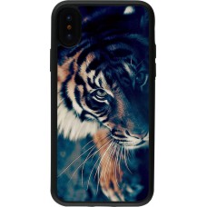 Coque iPhone X / Xs - Silicone rigide noir Incredible Lion