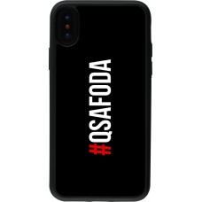 Coque iPhone X / Xs - Silicone rigide noir Qsafoda 1