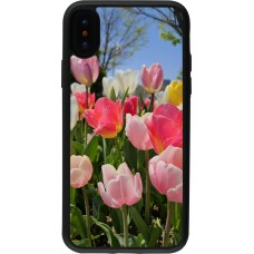 Coque iPhone X / Xs - Silicone rigide noir Tulips Spring 2026