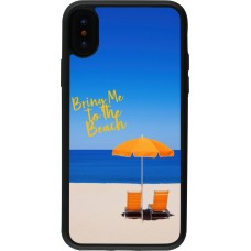 Coque iPhone X / Xs - Silicone rigide noir Summer 2025 Bring me to the beach