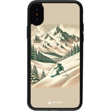 iPhone X / Xs Case Hülle - Silikon schwarz Vintage Skiberg