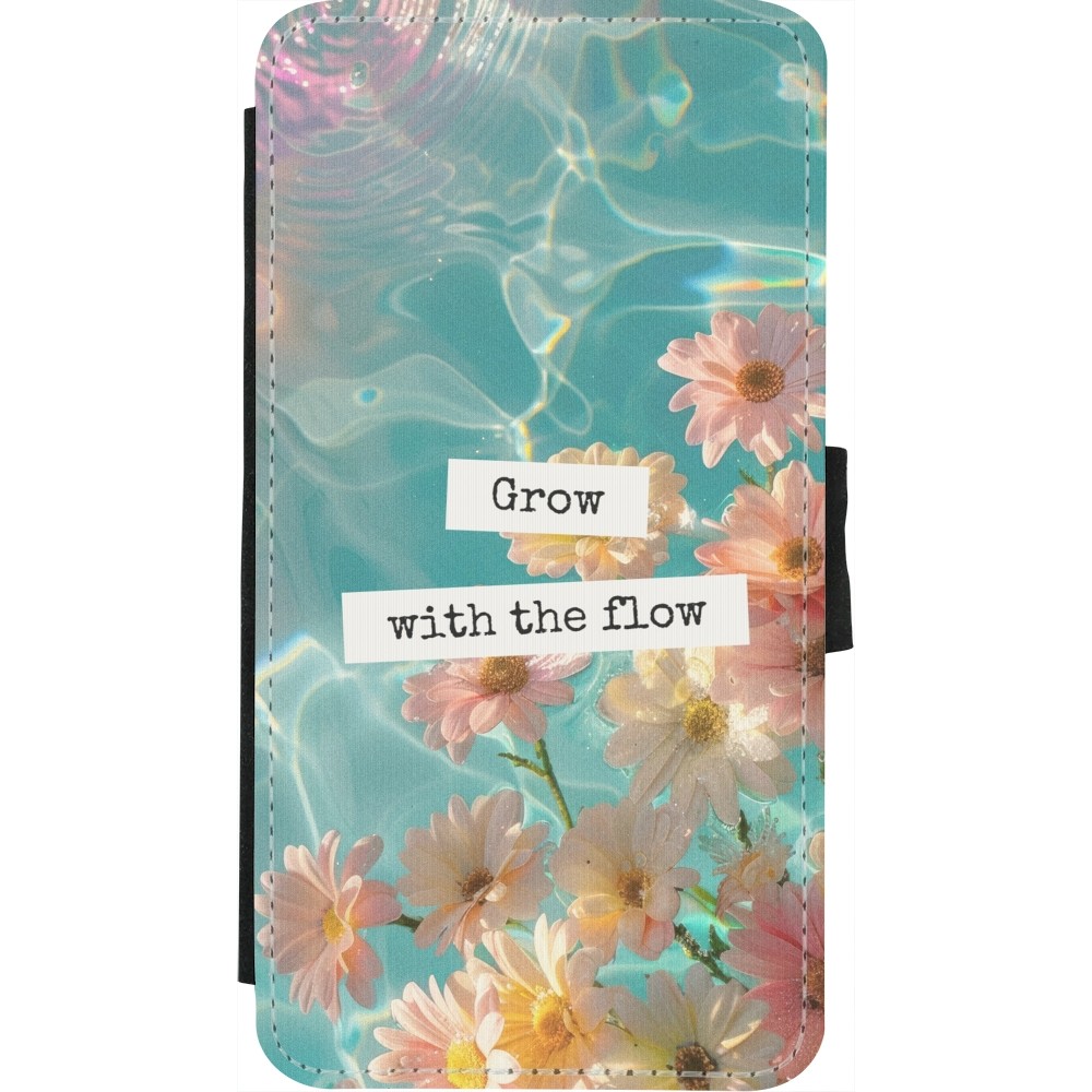 Coque iPhone X / Xs - Wallet noir Summer 2025 Grow with the flow