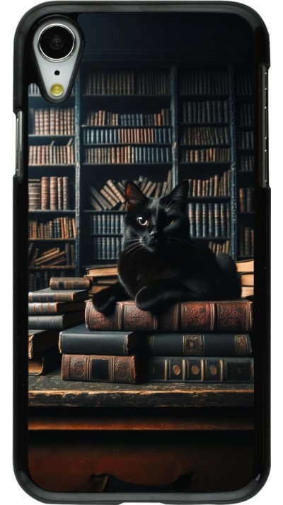 iPhone XR Case Hülle - Katze Bücher dunkel iPhone XR Case Hülle - Katze Bücher dunkel