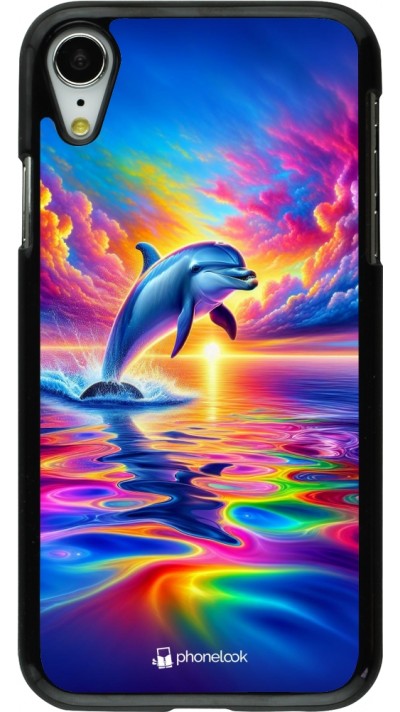 iPhone XR Case Hülle - Glücklicher Regenbogen-Delfin iPhone XR Case Hülle - Glücklicher Regenbogen-Delfin