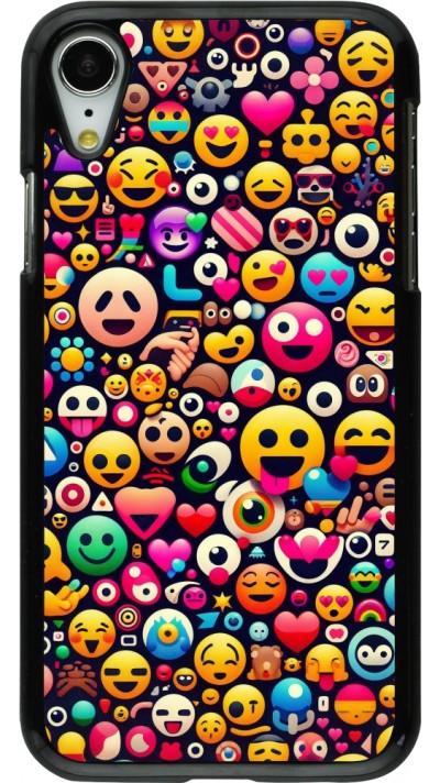 iPhone XR Case Hülle - Emoji Mix Farbe
