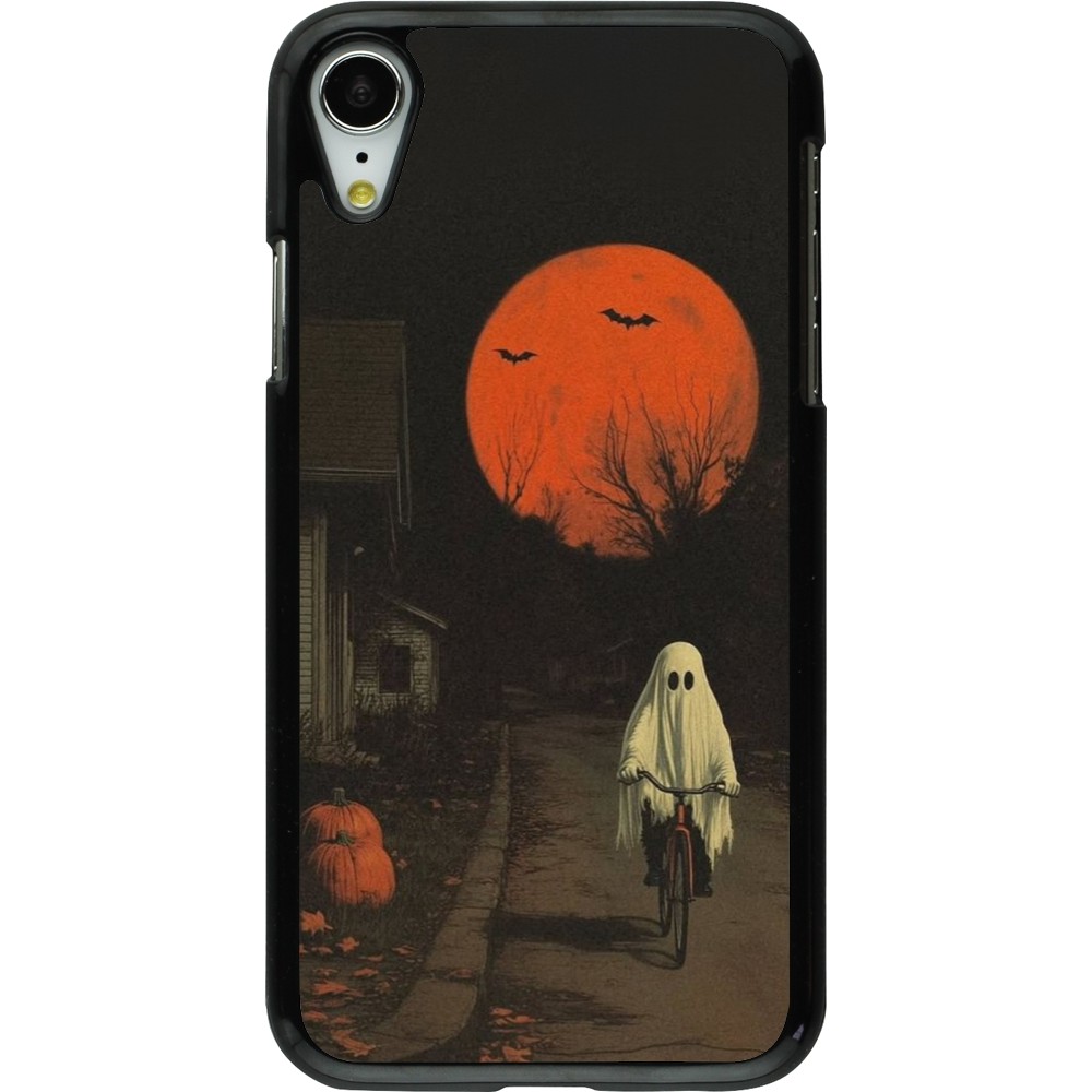 Coque iPhone XR - Halloween 2025 Ghost on a bicycle