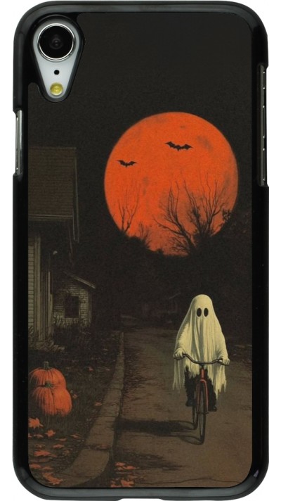 Coque iPhone XR - Halloween 2025 Ghost on a bicycle
