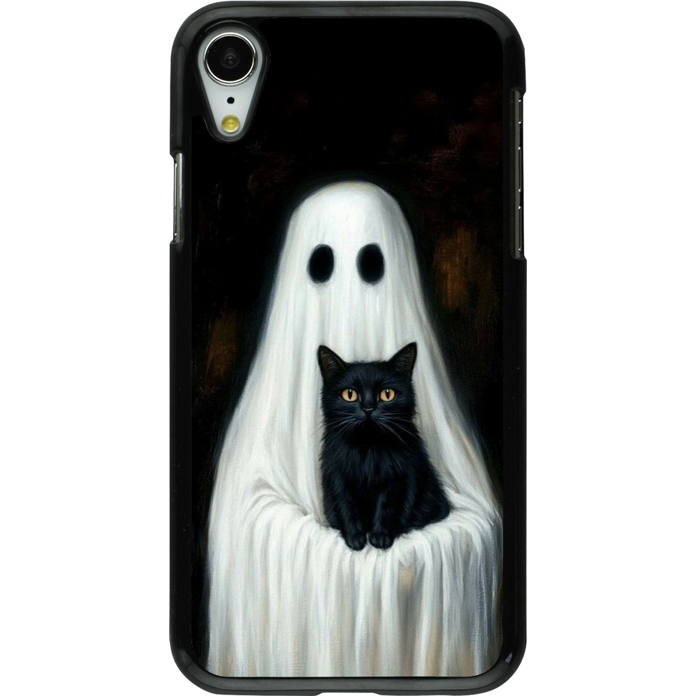 Coque iPhone XR - Halloween 2025 Ghost with black cat