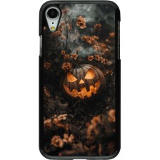Coque iPhone XR - Halloween 2025 Pumpkin with flowers