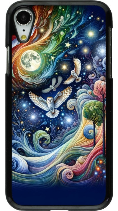 iPhone XR Case Hülle - Fliegender Blumen-Eule iPhone XR Case Hülle - Fliegender Blumen-Eule