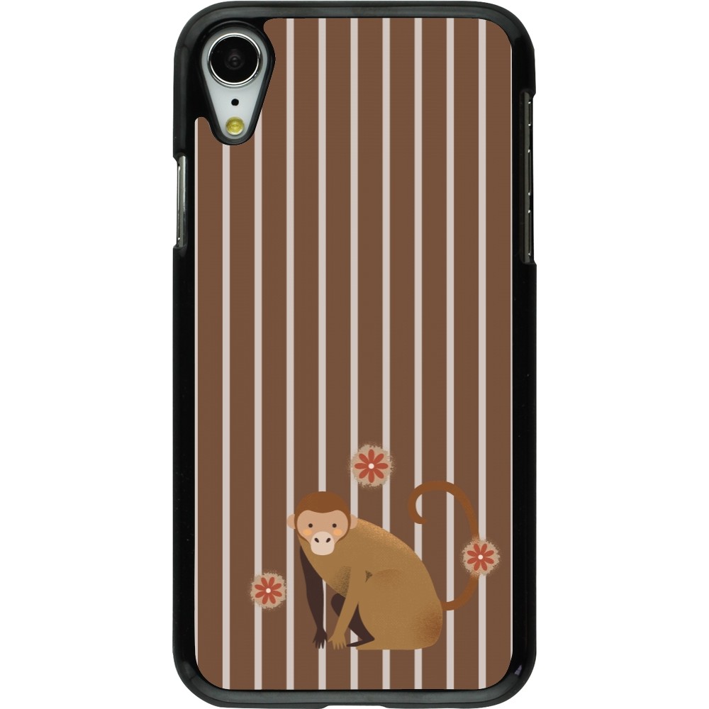 iPhone XR Case Hülle - Monkey with stripes