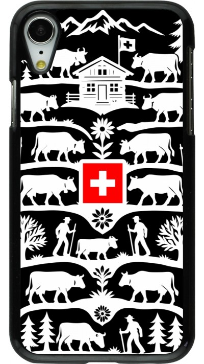 Coque iPhone XR - Poya Suisse 3 noir Coque iPhone XR - Poya Suisse 3 noir