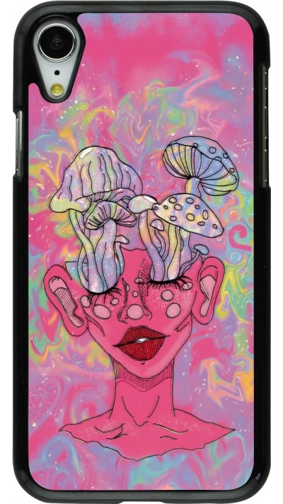 iPhone XR Case Hülle - Psychedelic pink mushroom