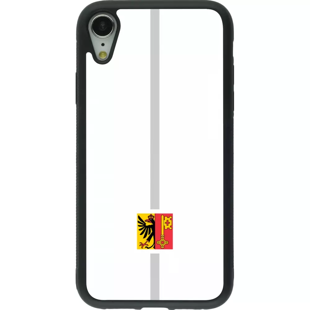 iPhone XR Case Hülle - Silikon schwarz Kanton GE weiss