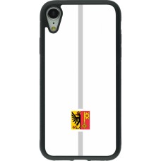 Coque iPhone XR - Silicone rigide noir Canton GE blanc
