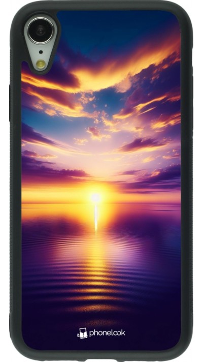 iPhone XR Case Hülle - Silikon schwarz Sonnenuntergang gelb violett