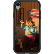 Coque iPhone XR - Silicone rigide noir Dancing frog DTMF