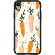 Coque iPhone XR - Silicone rigide noir Easter 2026 Illustration carrots
