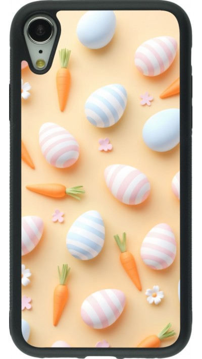 Coque iPhone XR - Silicone rigide noir Easter 2026 Pattern Easter