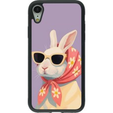 Coque iPhone XR - Silicone rigide noir Easter 2026 Rabbit with scarf
