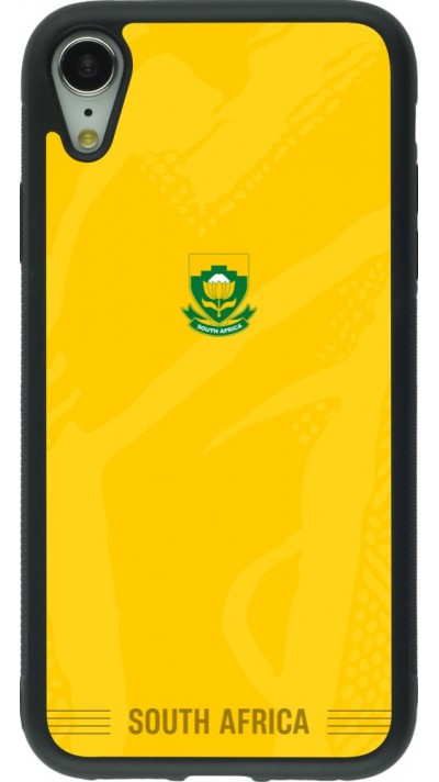 Coque iPhone XR - Silicone rigide noir Maillot de football Afrique du Sud 2026 personnalisable