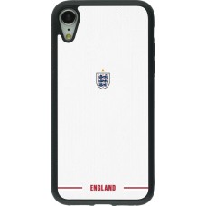 Coque iPhone XR - Silicone rigide noir Maillot de football Angleterre 2026 personnalisable