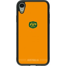 Coque iPhone XR - Silicone rigide noir Maillot de football Australie 2026 personnalisable