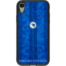 Coque iPhone XR - Silicone rigide noir Maillot de football Bosnie-Herzégovine 2026 personnalisable