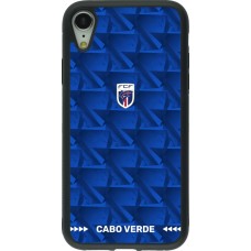 Coque iPhone XR - Silicone rigide noir Maillot de football Cap-Vert 2026 personnalisable
